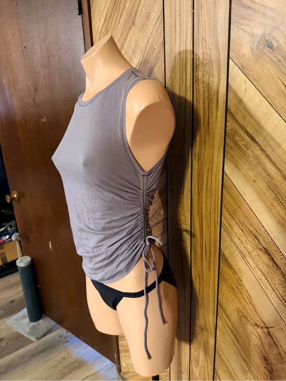 Lululemon Womens Dusky Lavender Cinch It Tank Top Side Tie Ruched Sleeveless